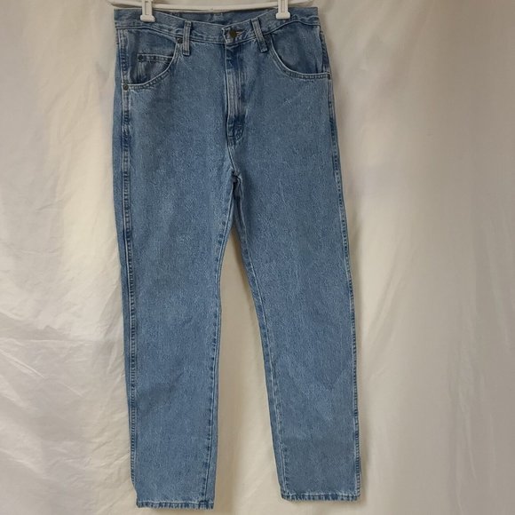 Wrangler Mens 34x34 Rugged Wear Straight Leg Medium Wash 5 Pockets Denim Jeans - Picture 3 of 10